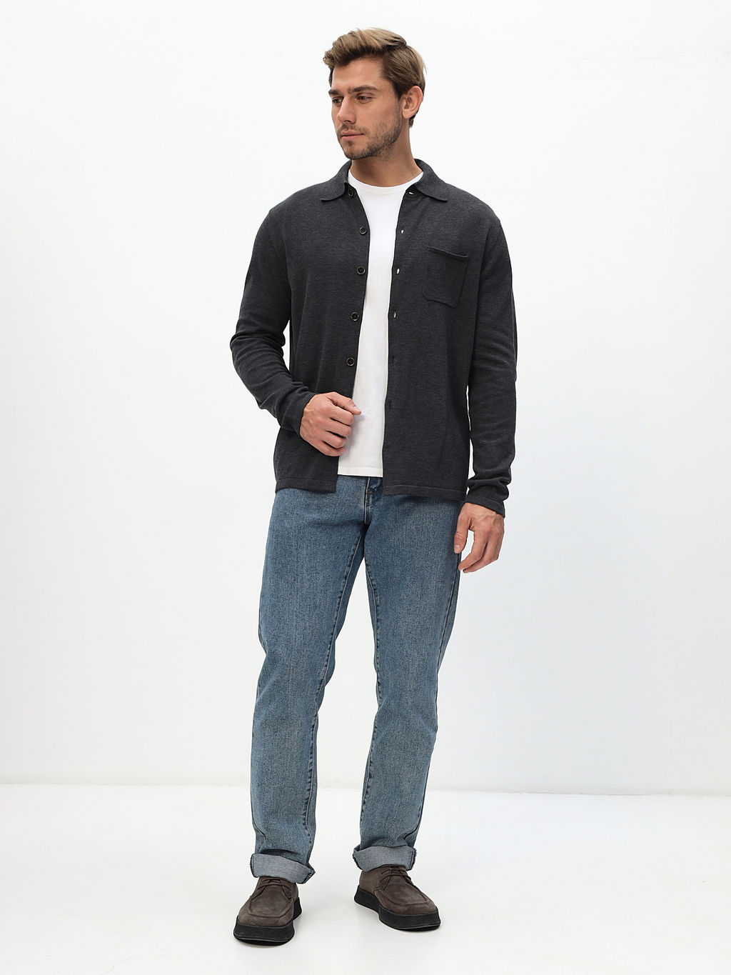 Кардиган мужской GREG G148-TB (графит)  фото 8