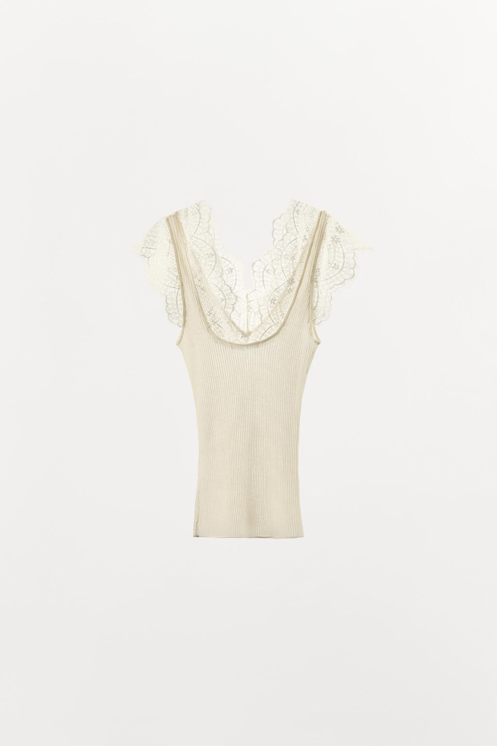 TOP PUNTO ENCAJE / Crudo - Zara фото 5