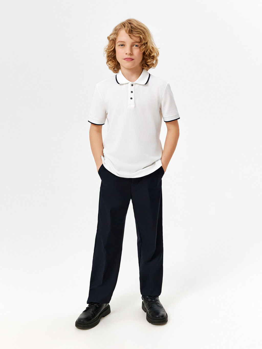 ACOOLA / Сорочка-поло верхняя для мальчиков Ayden белоснежный  фото 6