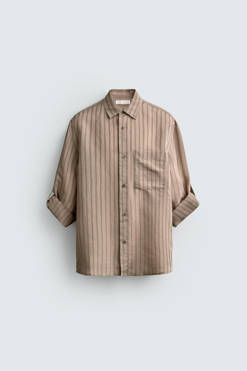 CAMISA RAYAS TRABILLA MANGA / rosa claro - Zara фото 7