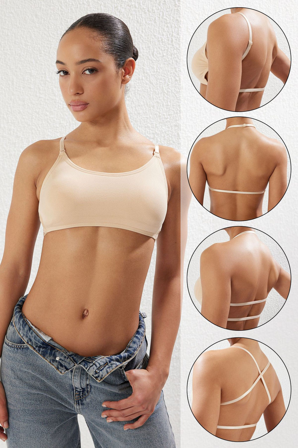 TRENDYOLMILLA Ten Seamless/Dikissiz Balensiz 4 Farkl? Kullan?ml? Kaps?z Bralette Orme Sutyen THMSS25SU00004  фото 14