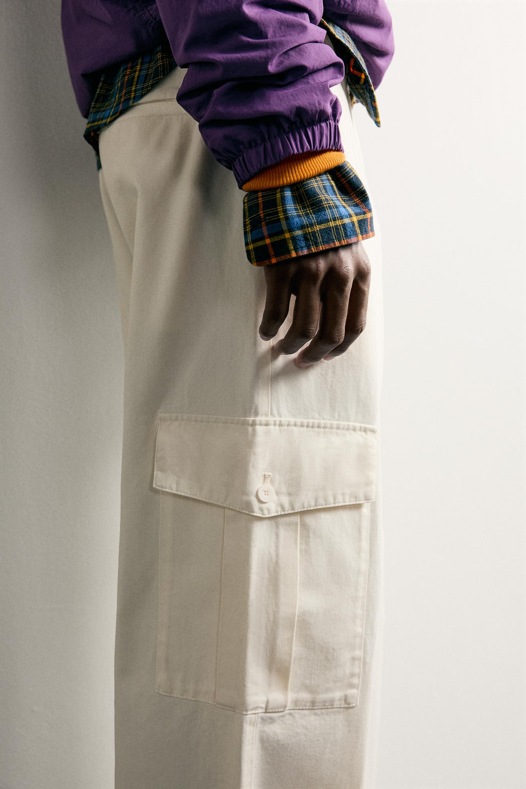 PANTAL?N CARGO RELAXED FIT / Blanco roto - Zara фото 3