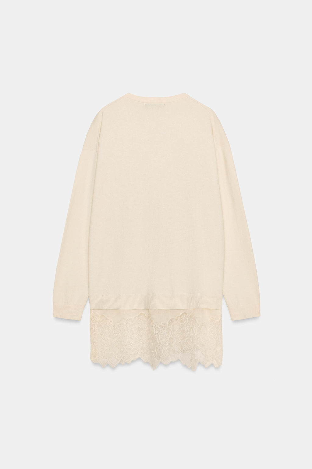 LONG KNIT JUMPER WITH LACE DETAIL - Zara фото 15