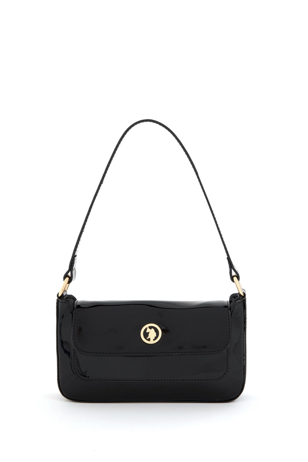 Женская черная лакированная кожаная сумка - U.s. polo assn фото 3