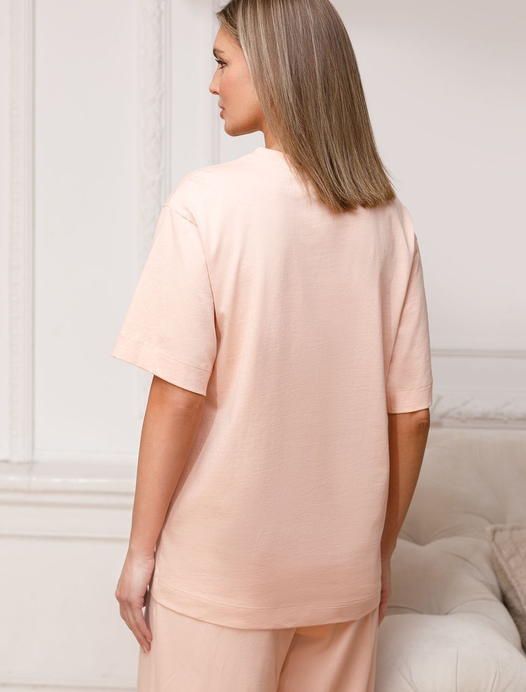 Футболка оверсайз с принтом из премиального 100% хлопка - Vilatte фото 3