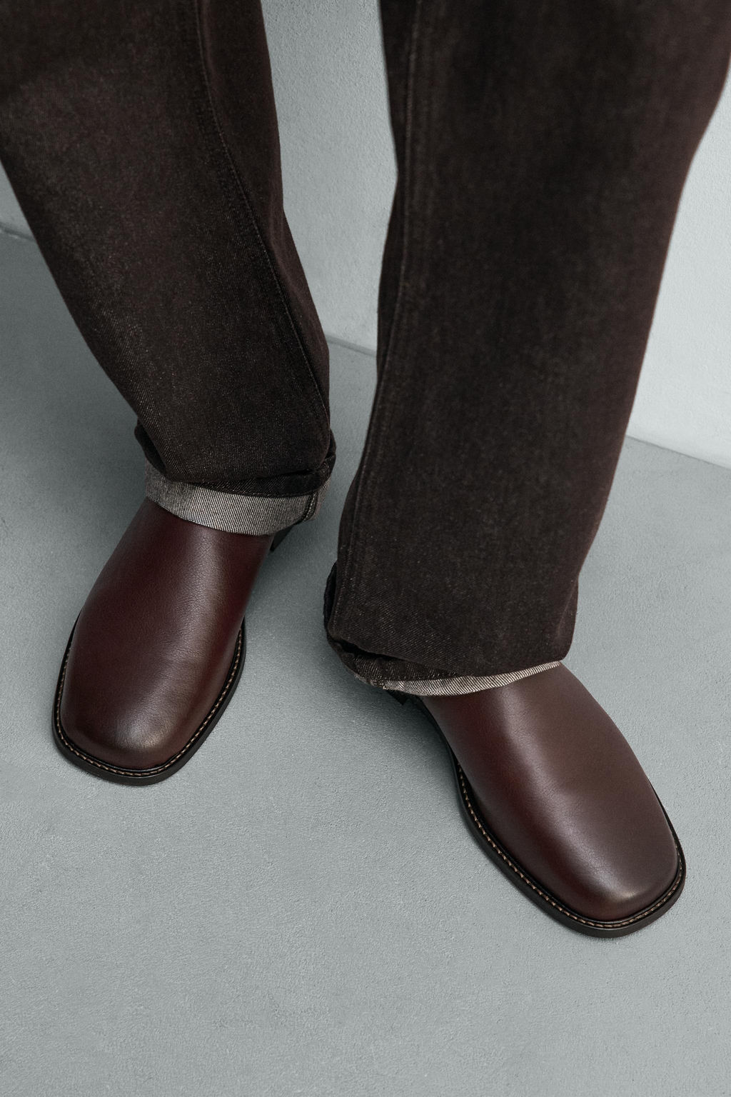 ZUECO PIEL / Rojo Burdeos - Zara фото 3