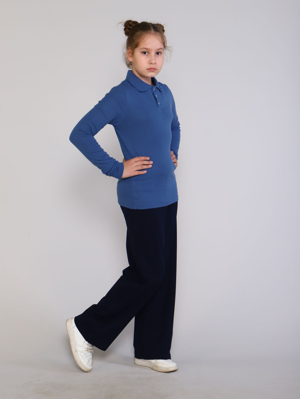 Рубашка-поло Лицей белый Ладошки  фото 17