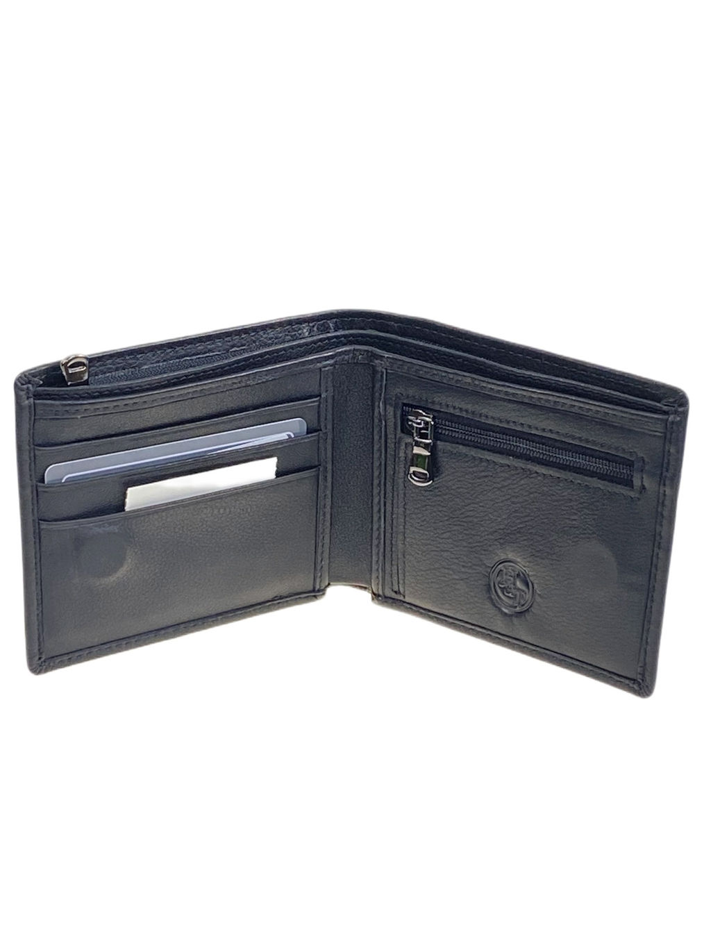 Мужское портмоне из натуральной кожи, цвет черный - Greta фото 2