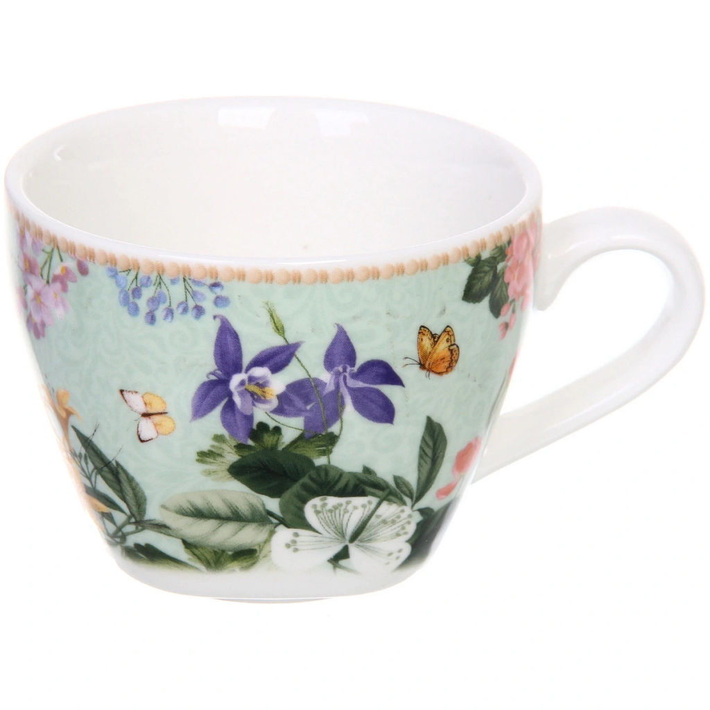 Чайный набор 4 предмета "Цветочная фантазия" (2 кружи 130мл+2 блюдца)