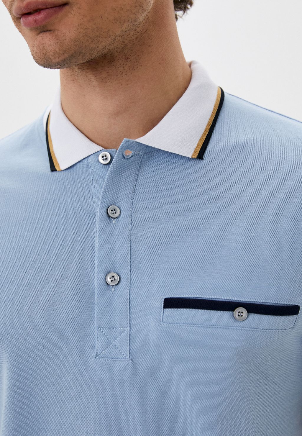 Футболка поло мужское 3094 голубой