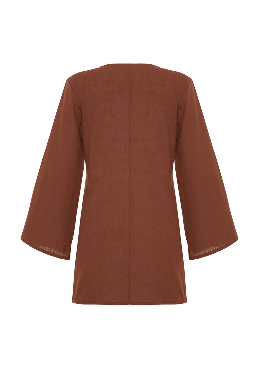 TRENDYOLMILLA Beyaz Mini Dokuma Premium Deniz Kabugu Aksesuarl? Flaml? Pamuk Plaj Elbisesi TBESS24EL00020  фото 9