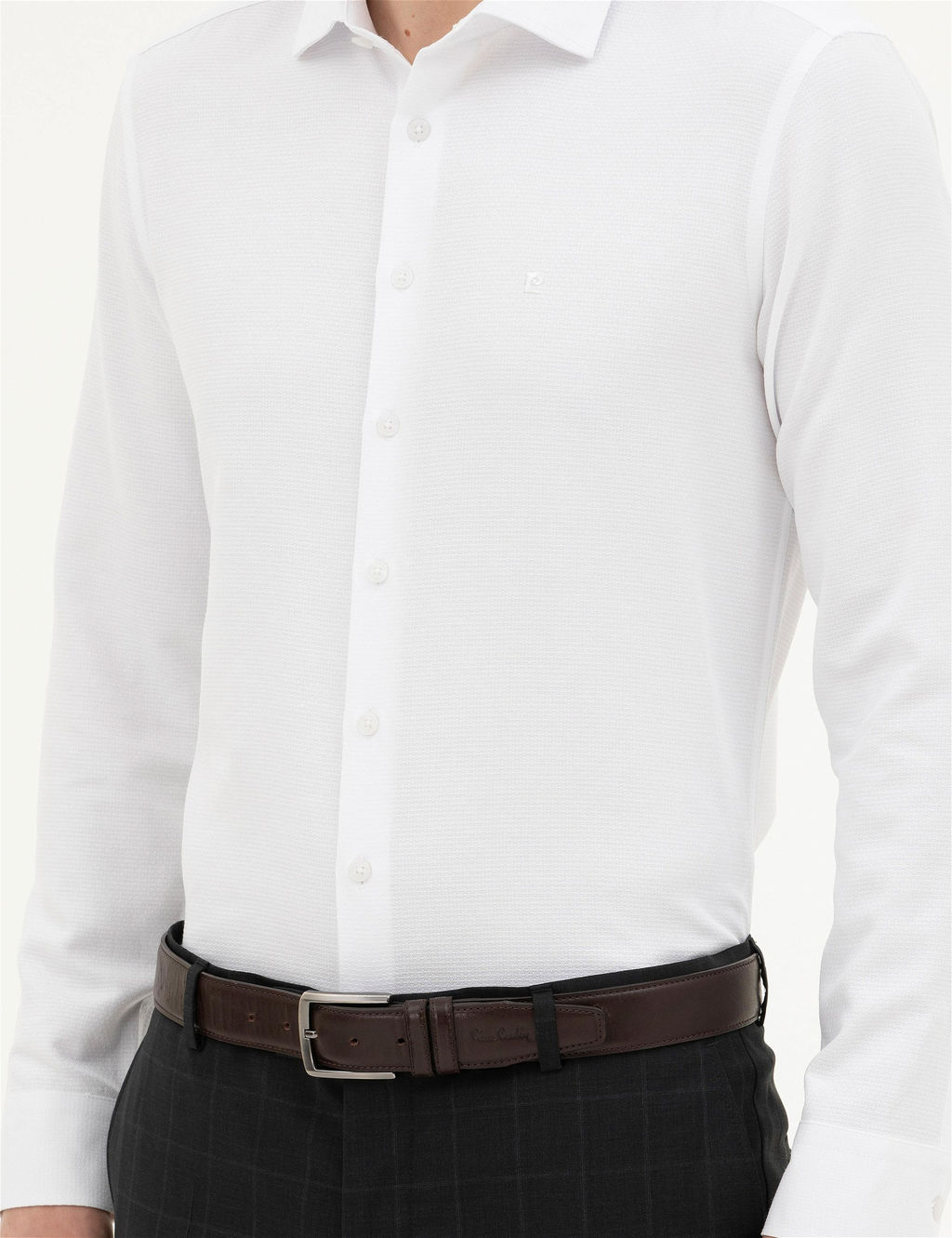 Beyaz Slim Fit Uzun Kollu G_mlek - Pierre cardin фото 6
