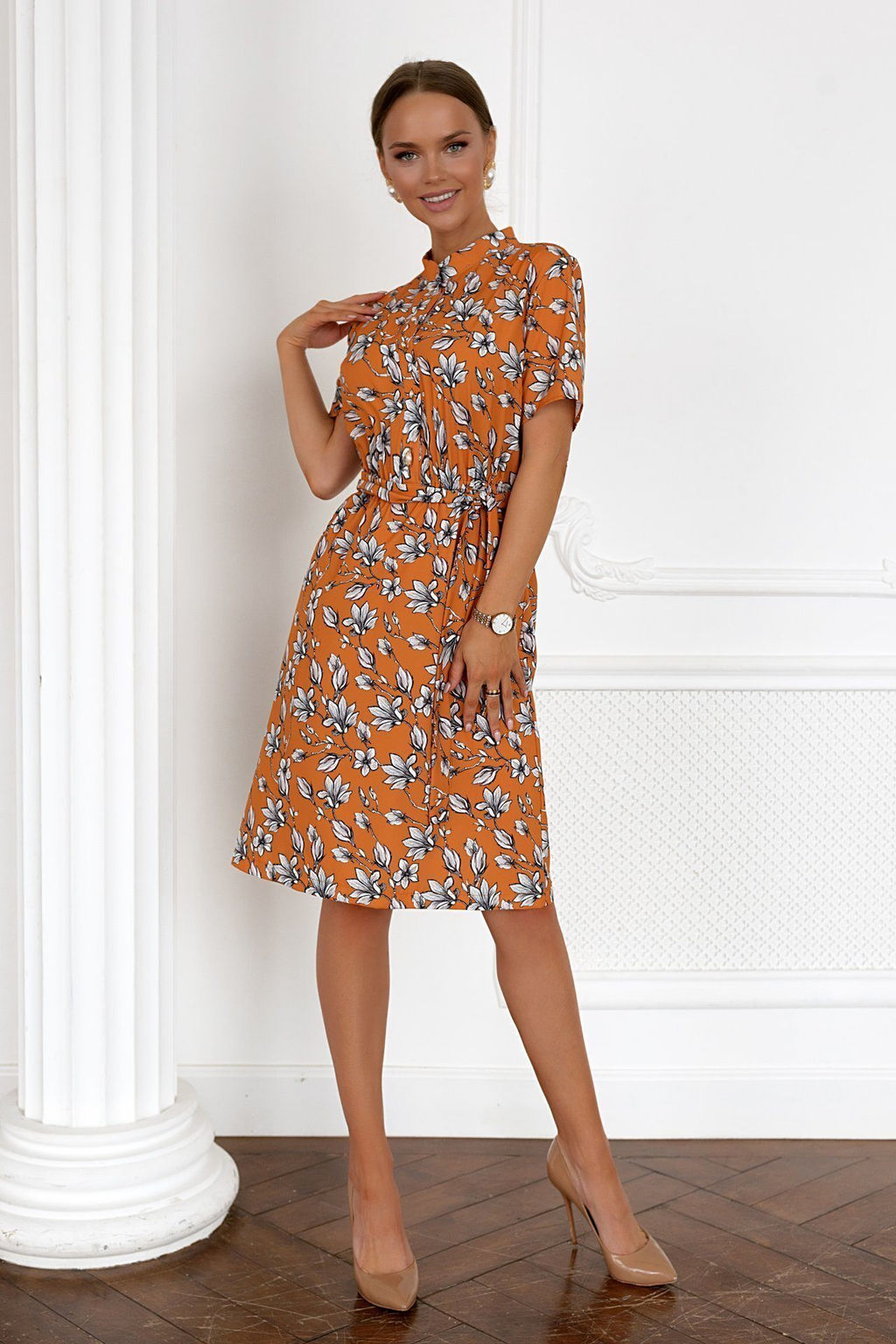 Платье Open Style 4288 горчичный