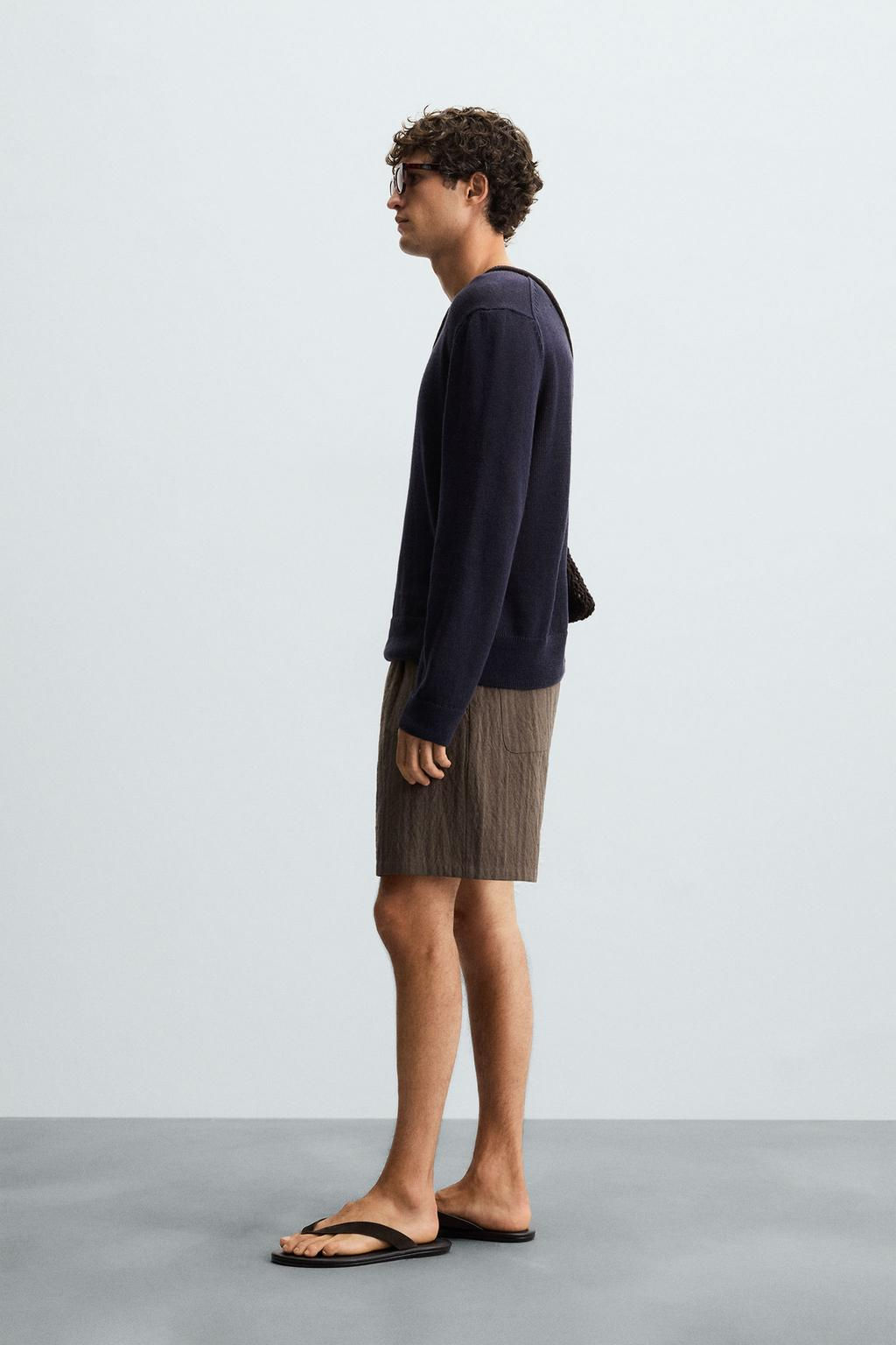 STRIPED REGULAR FIT BERMUDA SHORTS - Zara фото 5