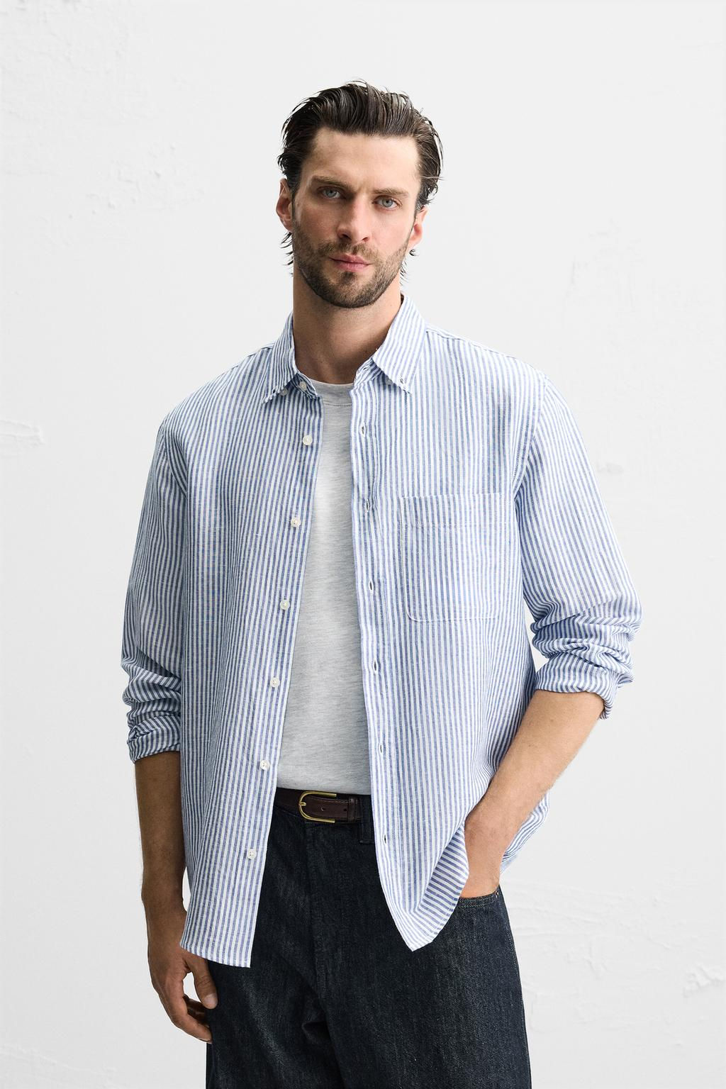 COTTON - LINEN SHIRT - Zara фото 44