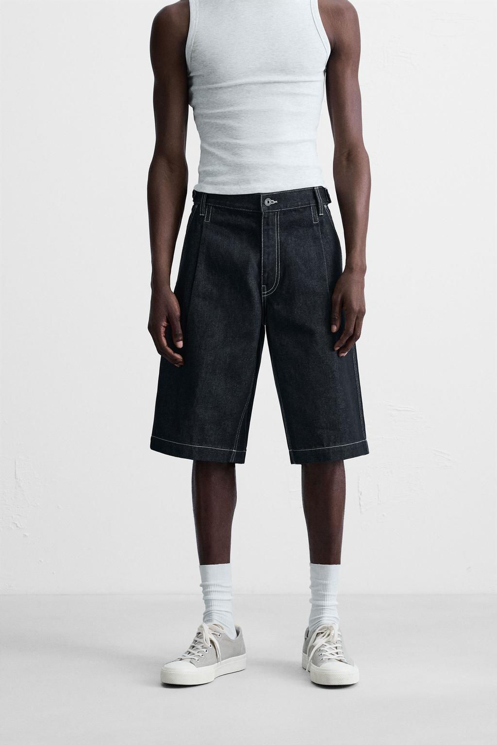 BELTED BAGGY FIT DENIM BERMUDA SHORTS - Zara фото 2
