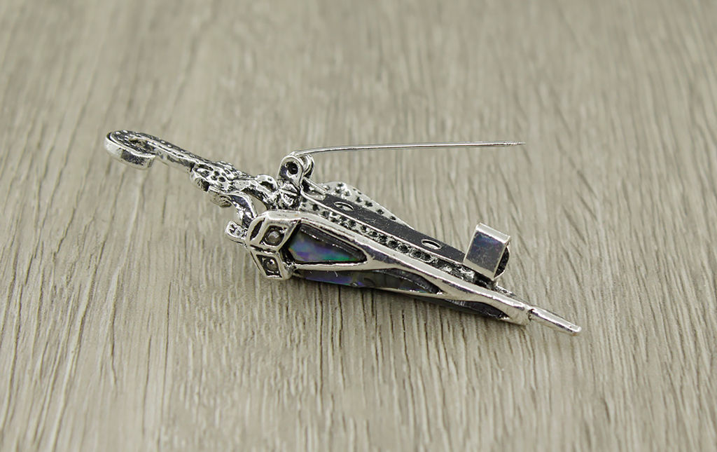 Брошь "Зонт-2" перламутр гелиотис