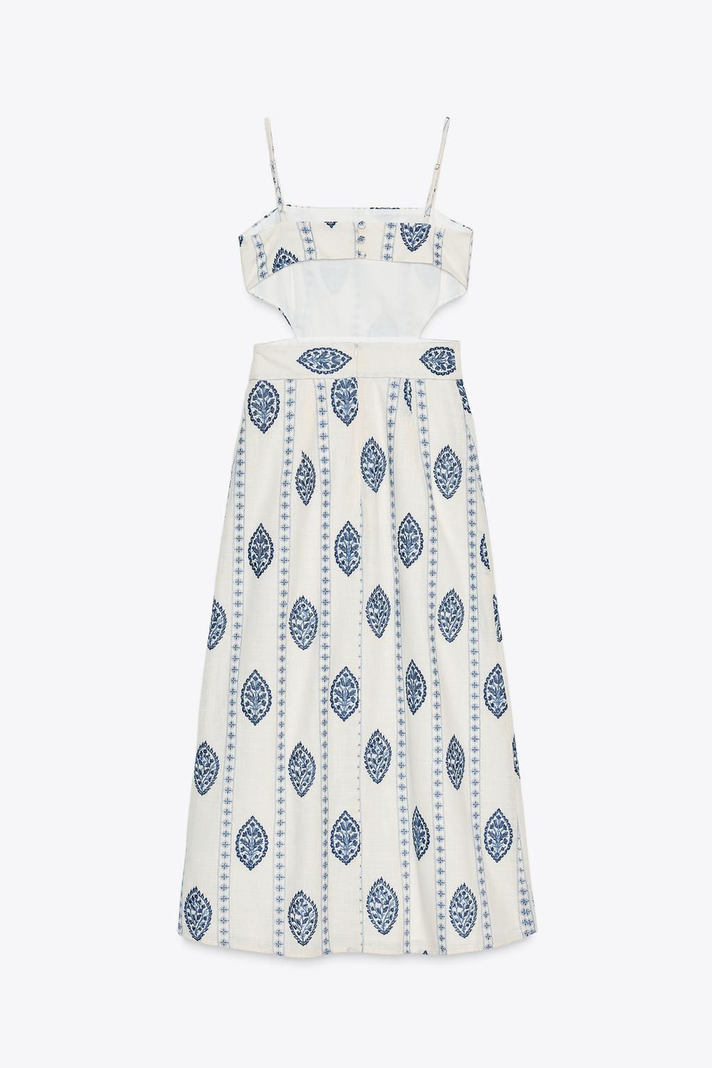 MIDI DRESS WITH CUT-OUT EMBROIDERY - Zara фото 9