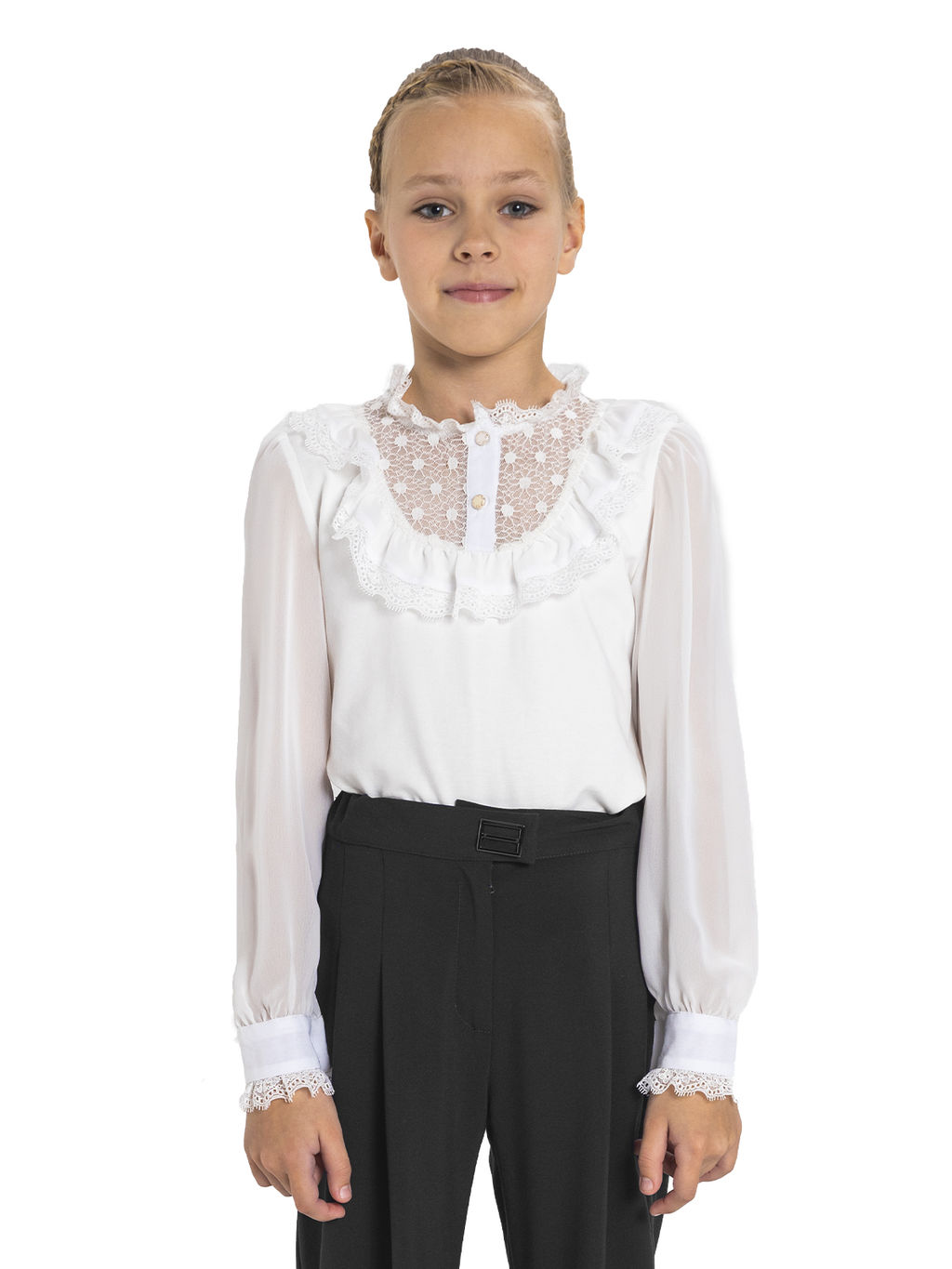 Школьная блузка для девочки О76982 - Карамелли фото 4