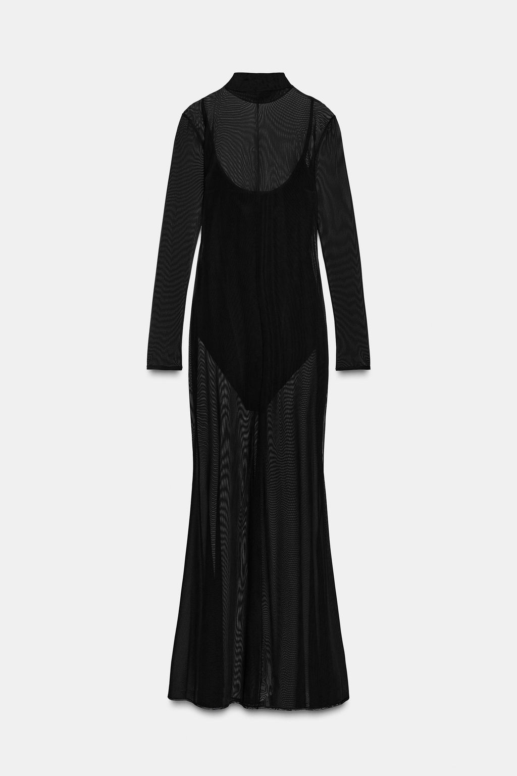 SEMI-SHEER DRESS WITH BODYSUIT - Zara фото 2