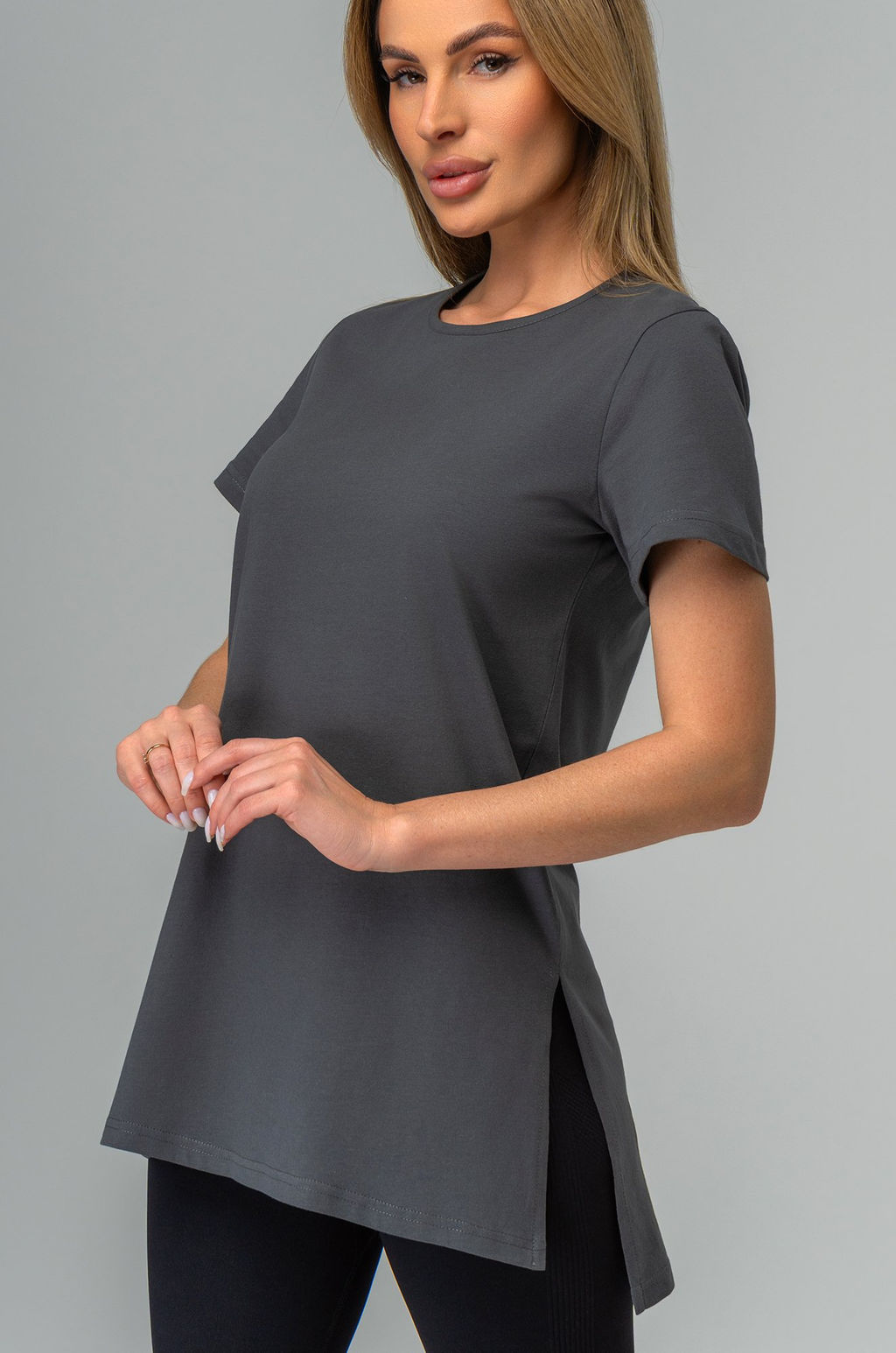 Удлиненная женская футболка с разрезами Happyfox - Happy fox фото 2