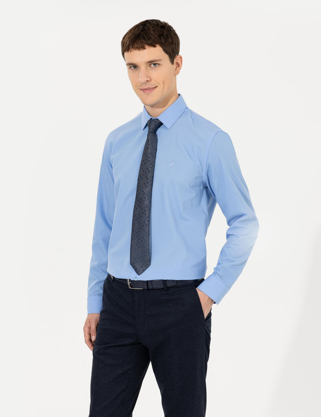 Mavi Slim Fit Uzun Kollu Klasik G_mlek