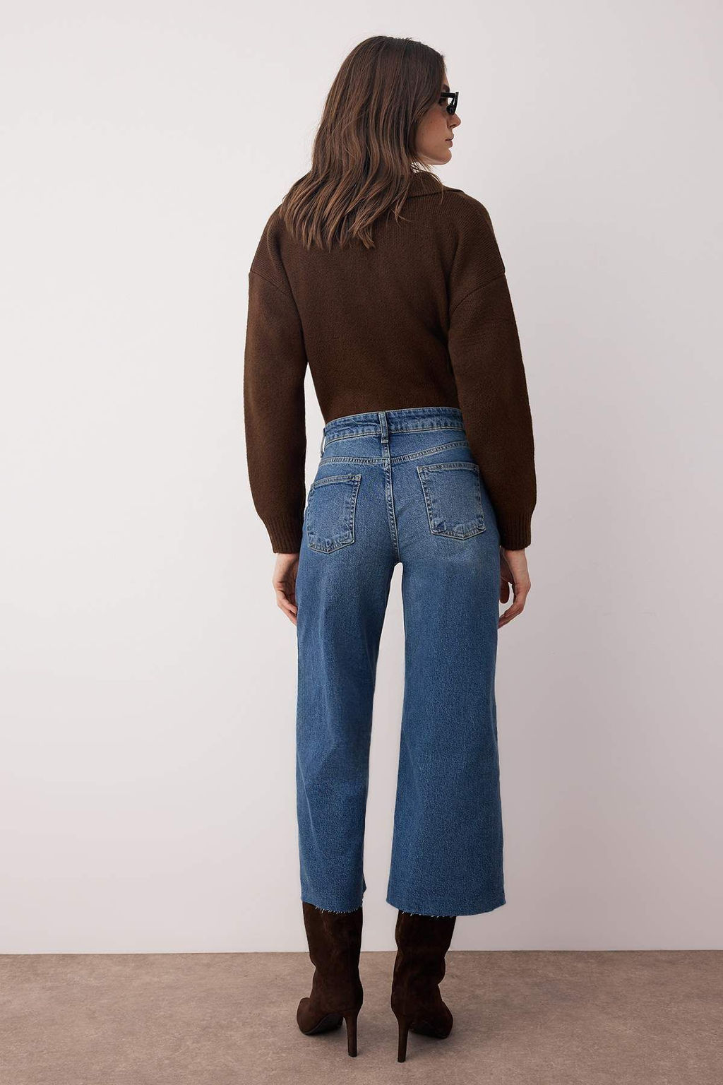 Mavi Normal Bel Comfort Pacas? Kesikli Culotte Jeans TWOAW26JE00046 - Trendyolmilla фото 4