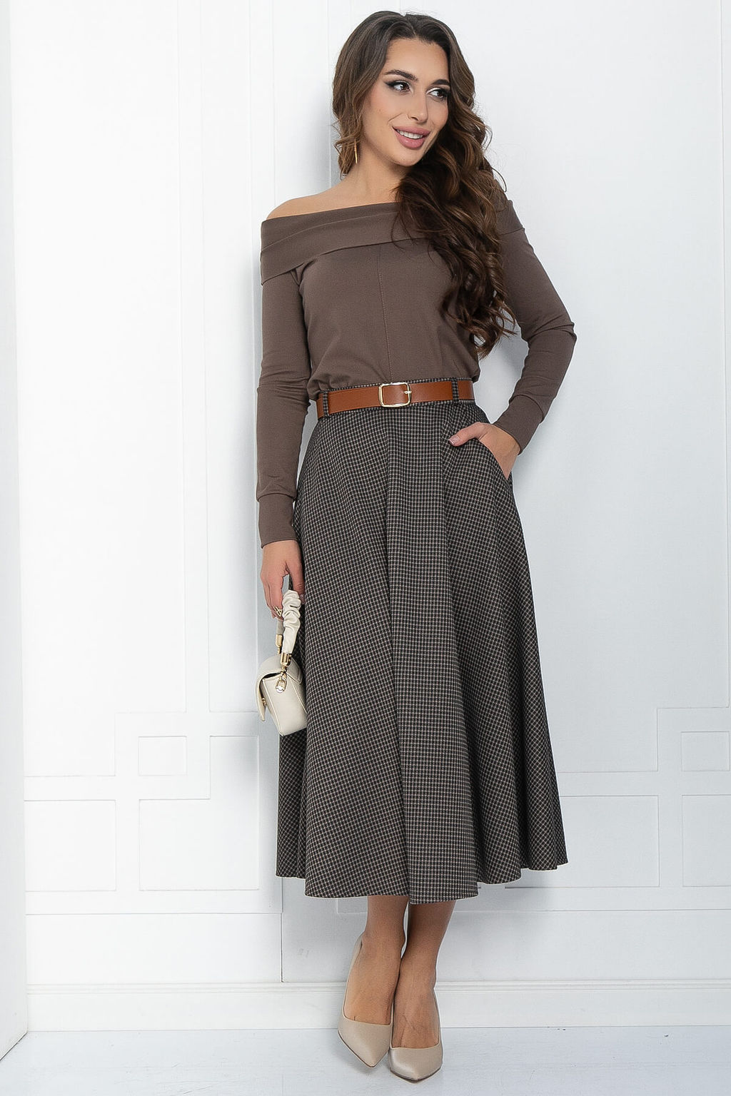 Юбка Уверенная грация (коричневая) Ю11839 - Lt collection фото 8