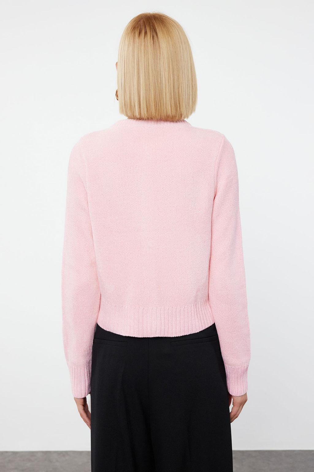 TRENDYOLMILLA Ekru Crop Premium Iplik/Ozel Iplik Cep Detayl? Ceket Gorunumlu Triko H?rka TWOAW24HI00051  фото 20