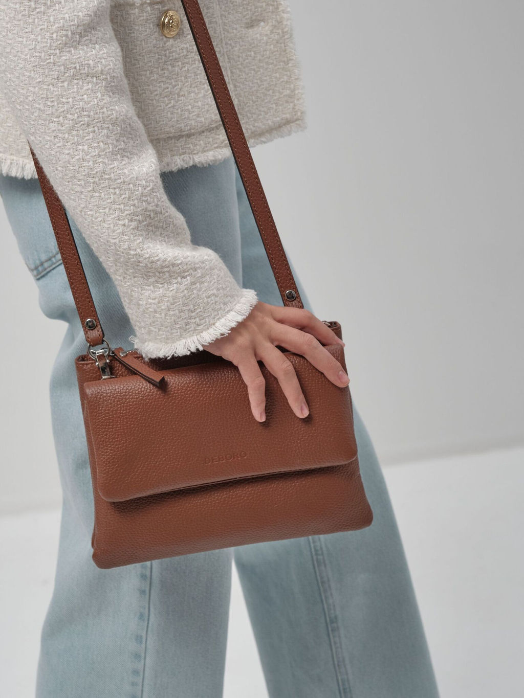 Сумка кожаная на плечо кросс-боди Deboro 31069 коппер