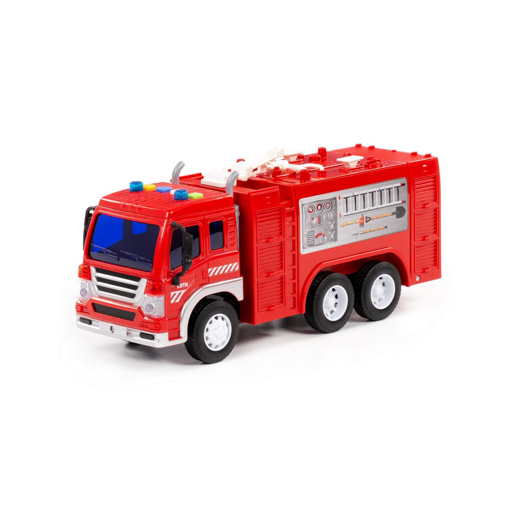 Сити, автомобиль-пожарный инерционный (со светом и звуком) (в коробке) - Полесье фото 2