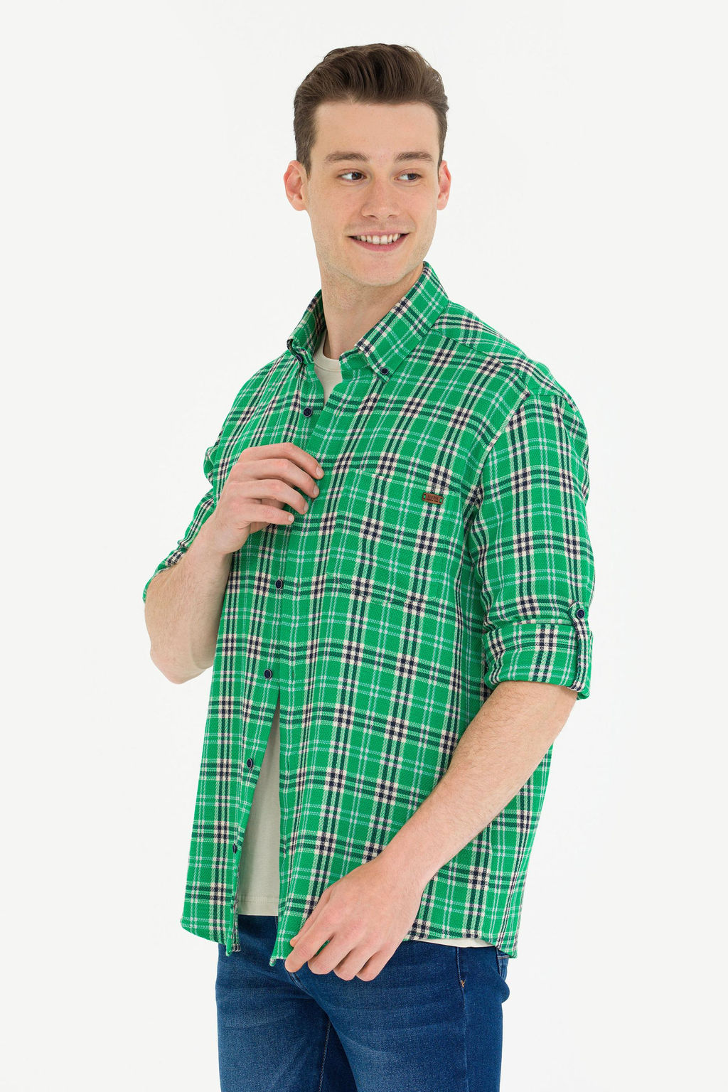 U. S. Polo Assn Мужская зеленая рубашка Lumberjack - U.s. polo assn фото 15
