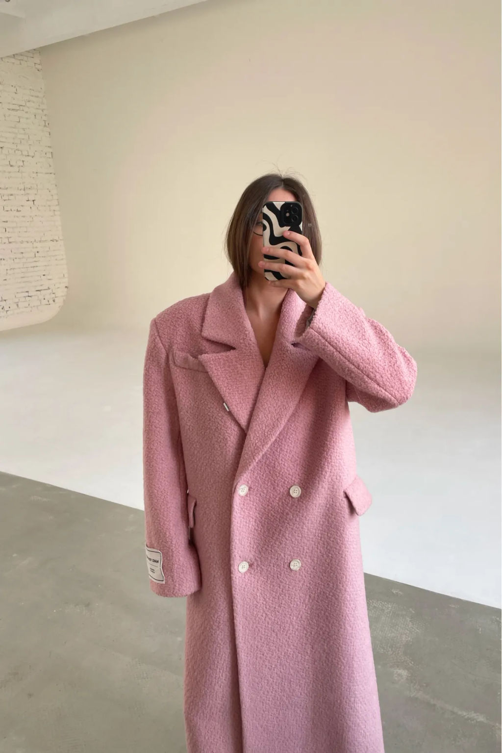 Пальто-макси из вареной шерсти Конфетно-розовый - Erist store фото 3