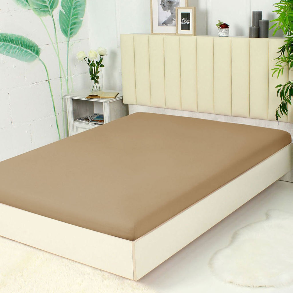 Простыня из сатина гладкокрашенного на резинке - Опал 140х200х20