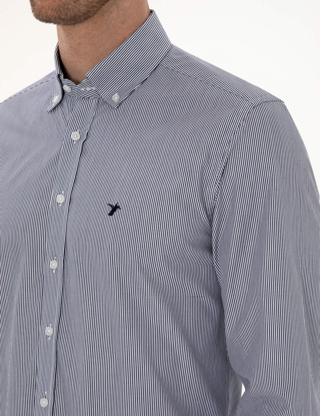Lacivert Slim Fit Uzun Kollu G_mlek - Cacharel фото 7