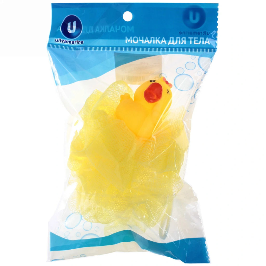 Цена за 4 шт. Мочалка-шар для тела полипропиленовая детская "Baby Boom - Утя", цвет розовый, 20гр, d-11см