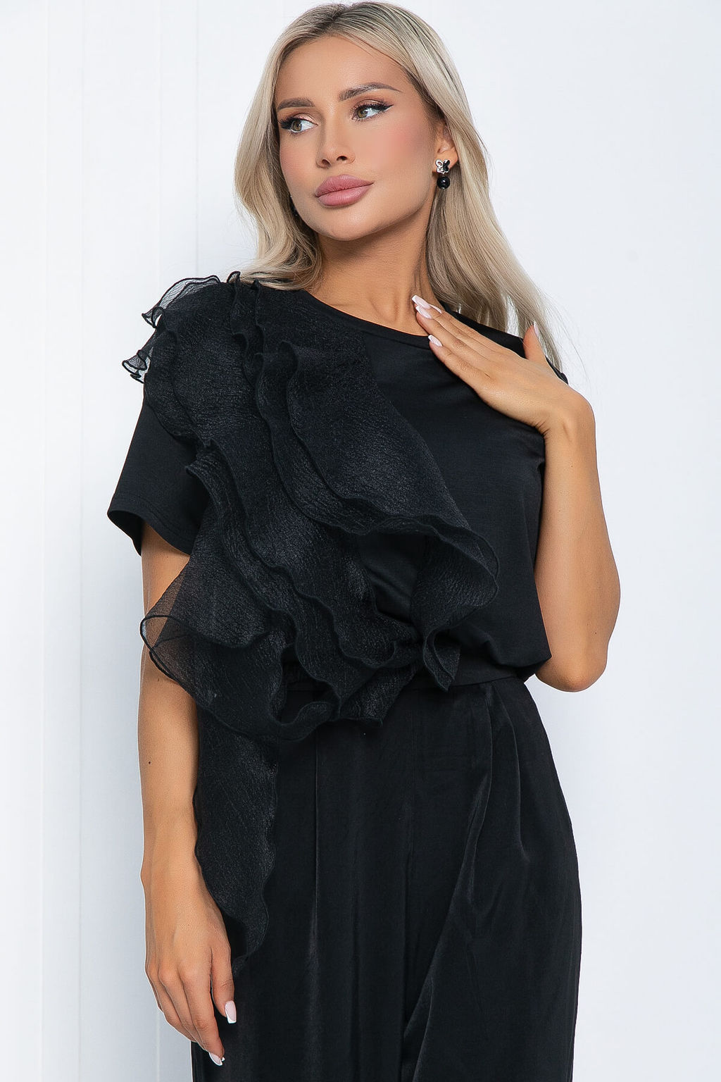 Блуза Риана (Материал: кулирка и органза) - Lt collection фото 16
