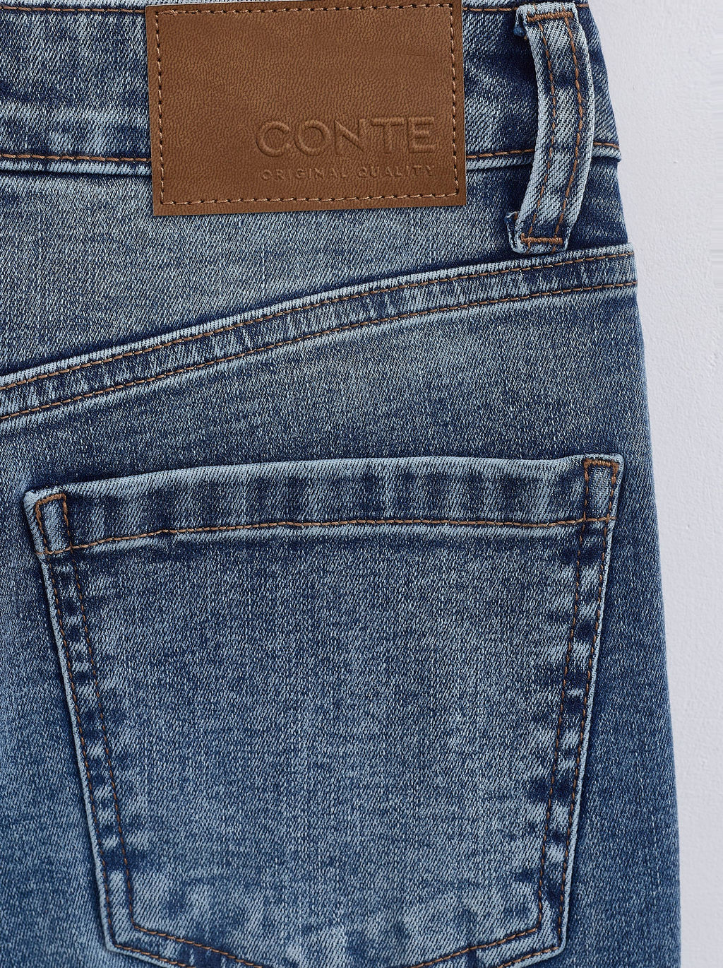 CONTE CON-652 Джинсы skinny оксидной варки с необработанным краем blue
