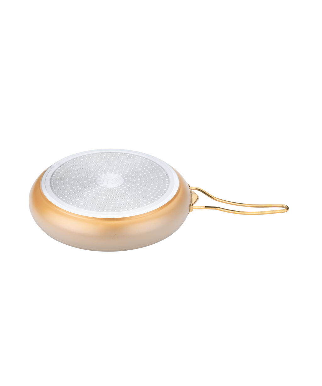 Сковорода с крышкой 28х7 см (3,5 л) с АПП, цвет: кремовый/золотой, арт. 5051-CRM/GD-28 - D.L.K. фото 3