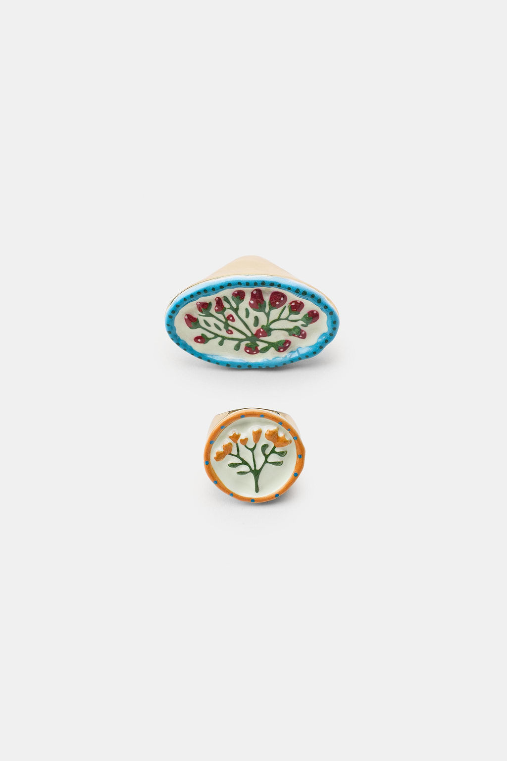 PACK 2 ANILLOS FORMAS GEOM?TRICAS FLORES / Dorado - Zara фото 3