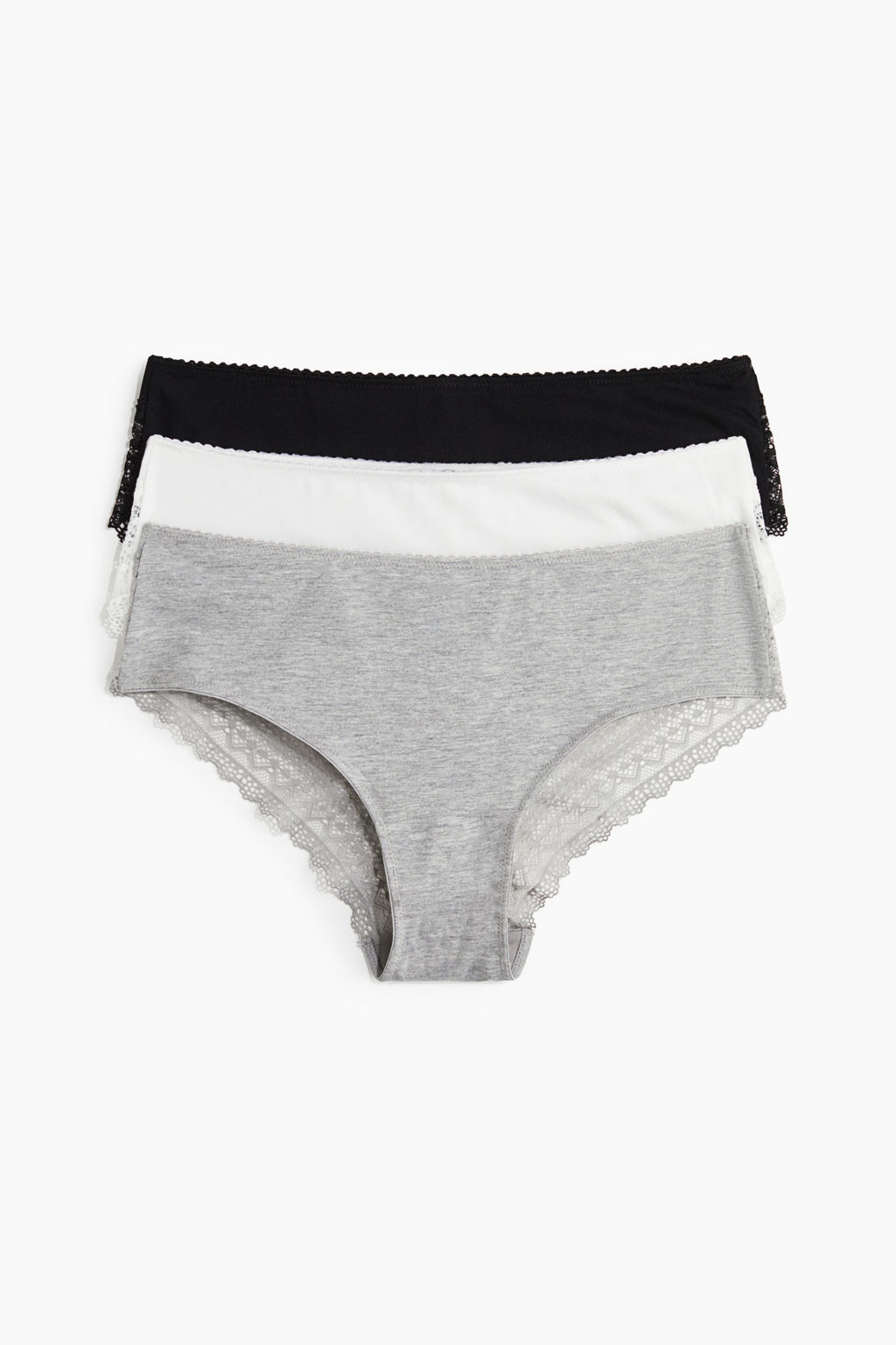 Pack de 3 bragas Hipster de encaje y algod?n - H&m фото 8