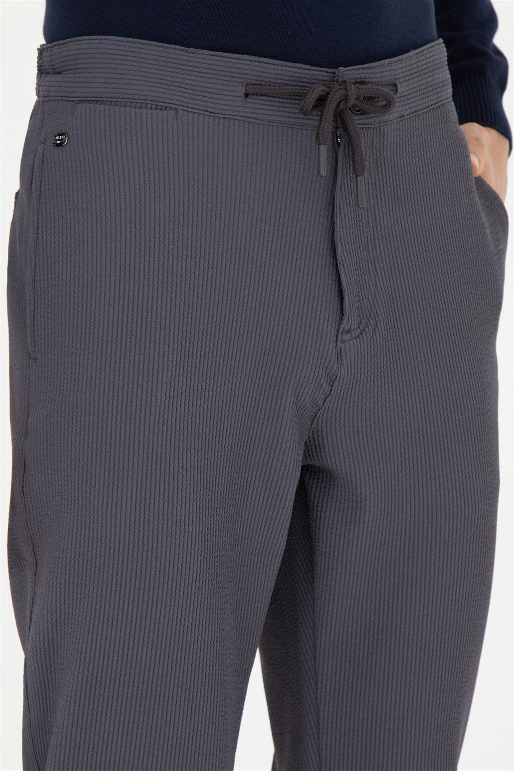 Мужские брюки из плотной ткани антрацитового цвета - U.s. polo assn фото 5