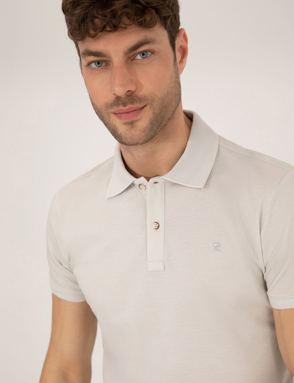 A__k Gri Slim Fit %100 Pamuk Polo Yaka Merserize Ti__rt