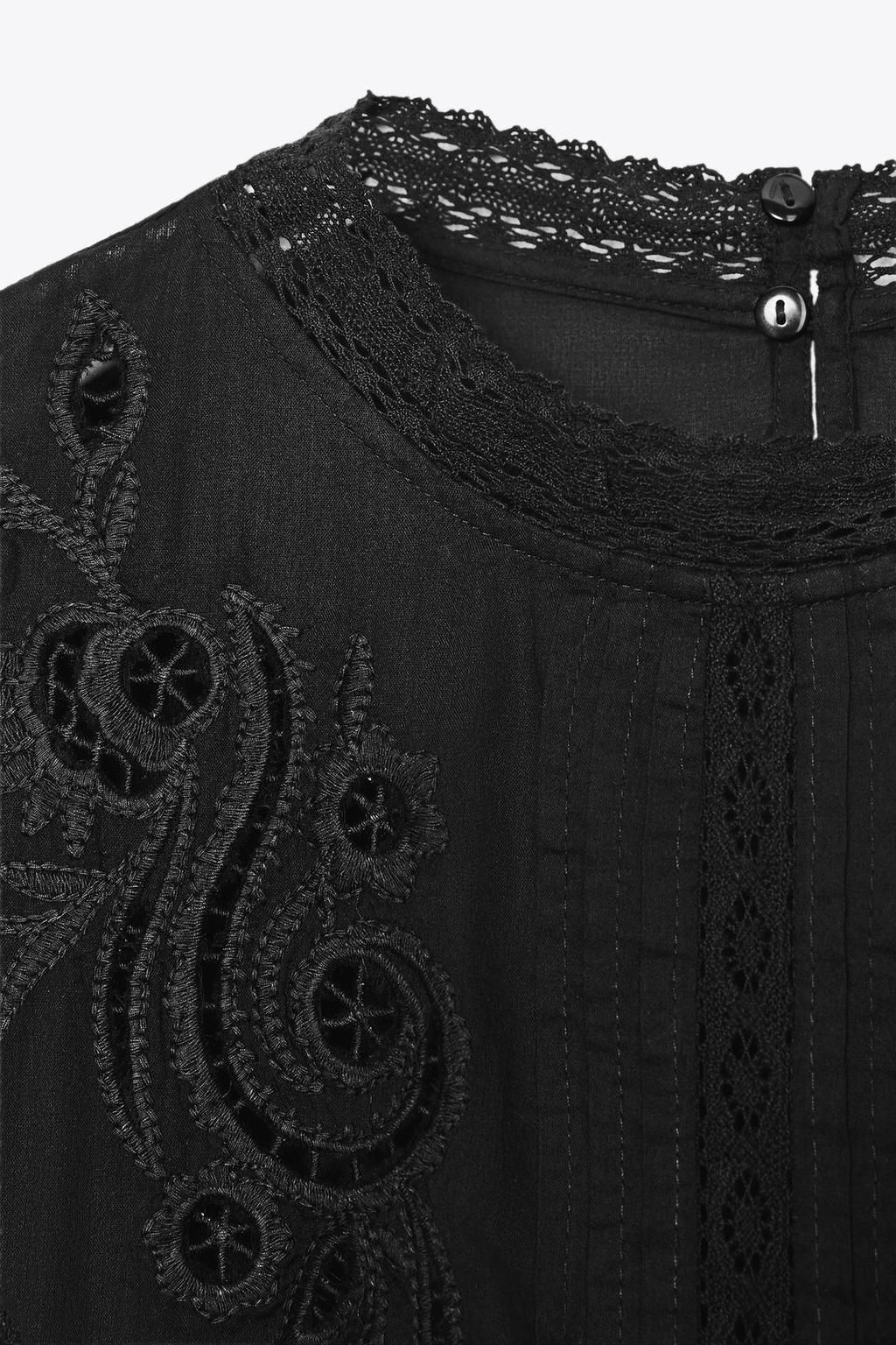 ZW COLLECTION ROMANTIC EMBROIDERED BLOUSE - Zara фото 7