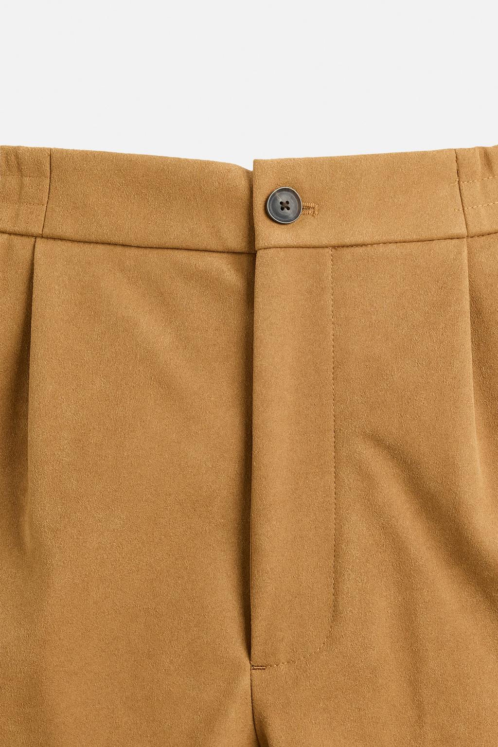 FAUX SUEDE PLEATED BERMUDA SHORTS - Zara фото 10