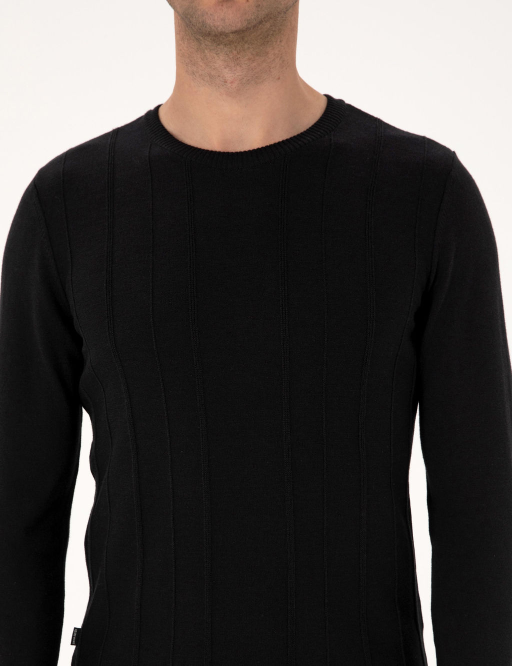 Siyah Slim Fit Bisiklet Yaka Triko Kazak - Pierre cardin фото 6