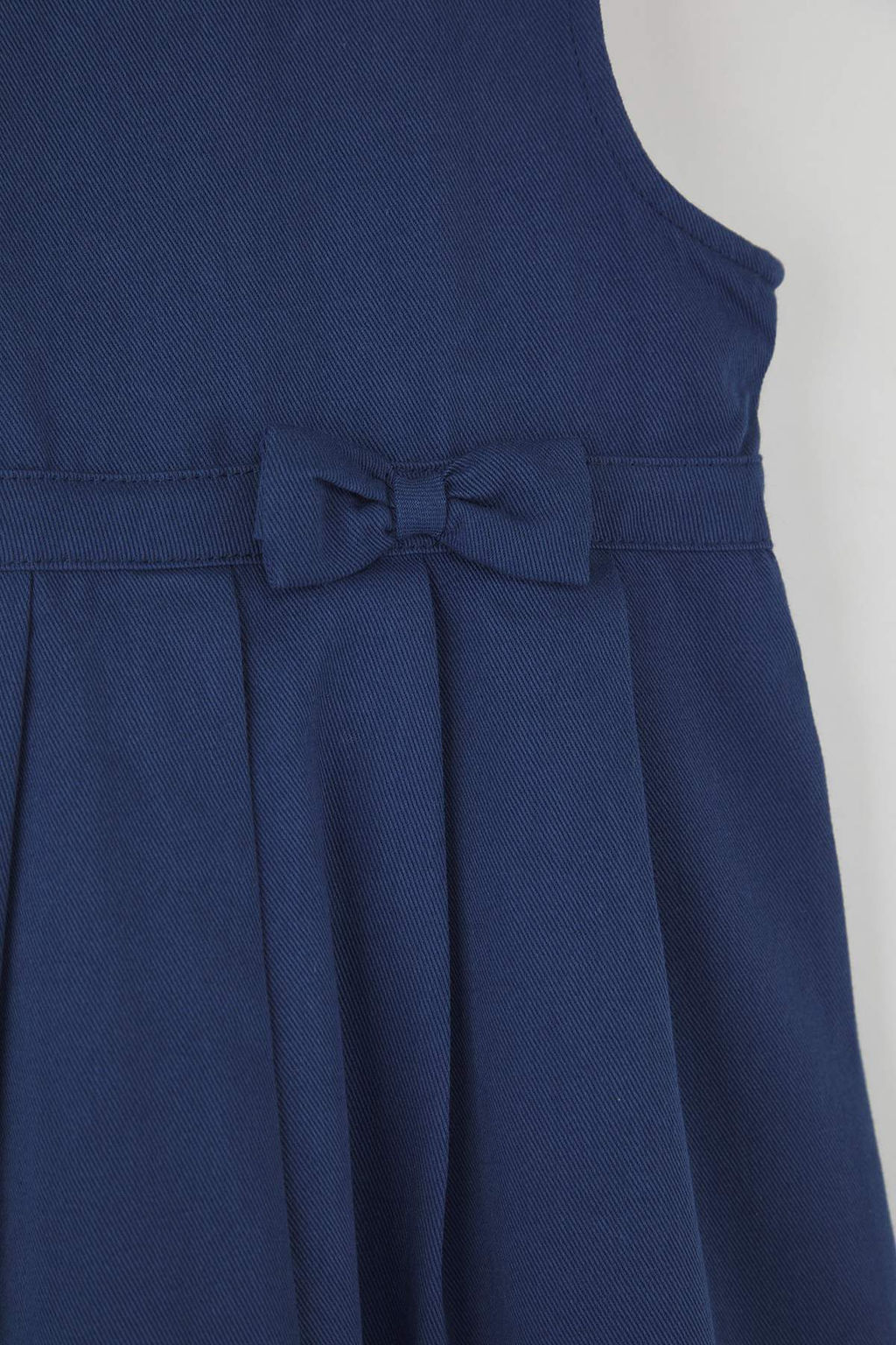 Lacivert 100% Pamuk Duz/Basic Bisiklet Yaka A-line Dokuma K?z Cocuk Okul Elbisesi TKDAW26EL00004 - Trendyolmilla фото 4