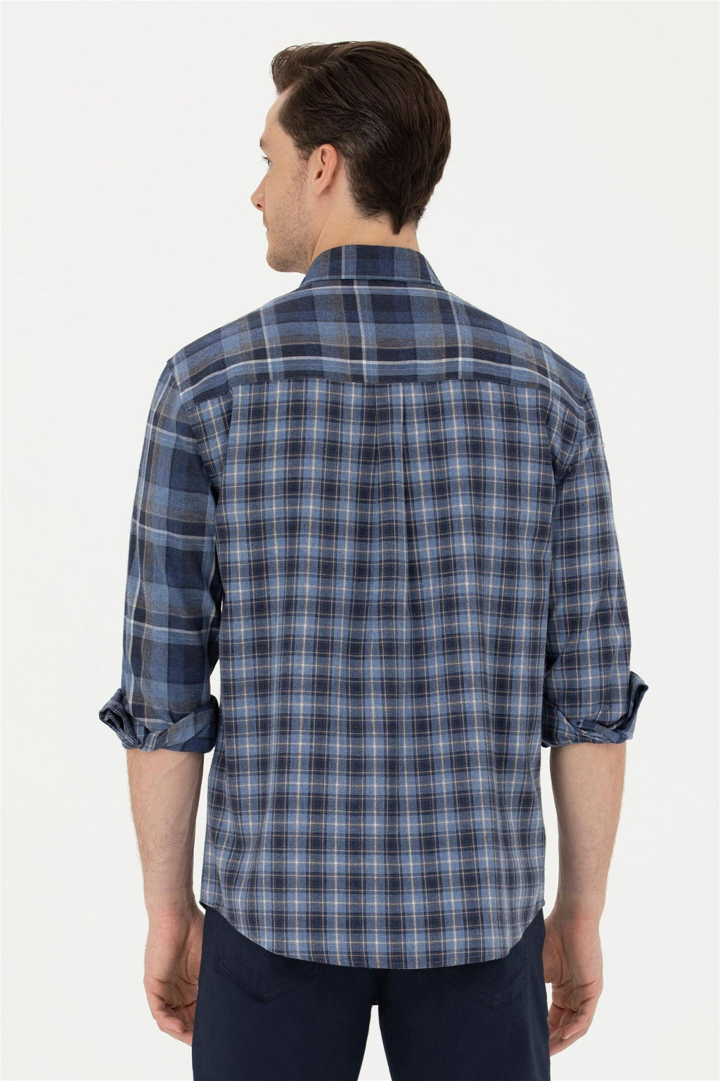 Мужская синяя рубашка с длинным рукавом - U.s. polo assn фото 5