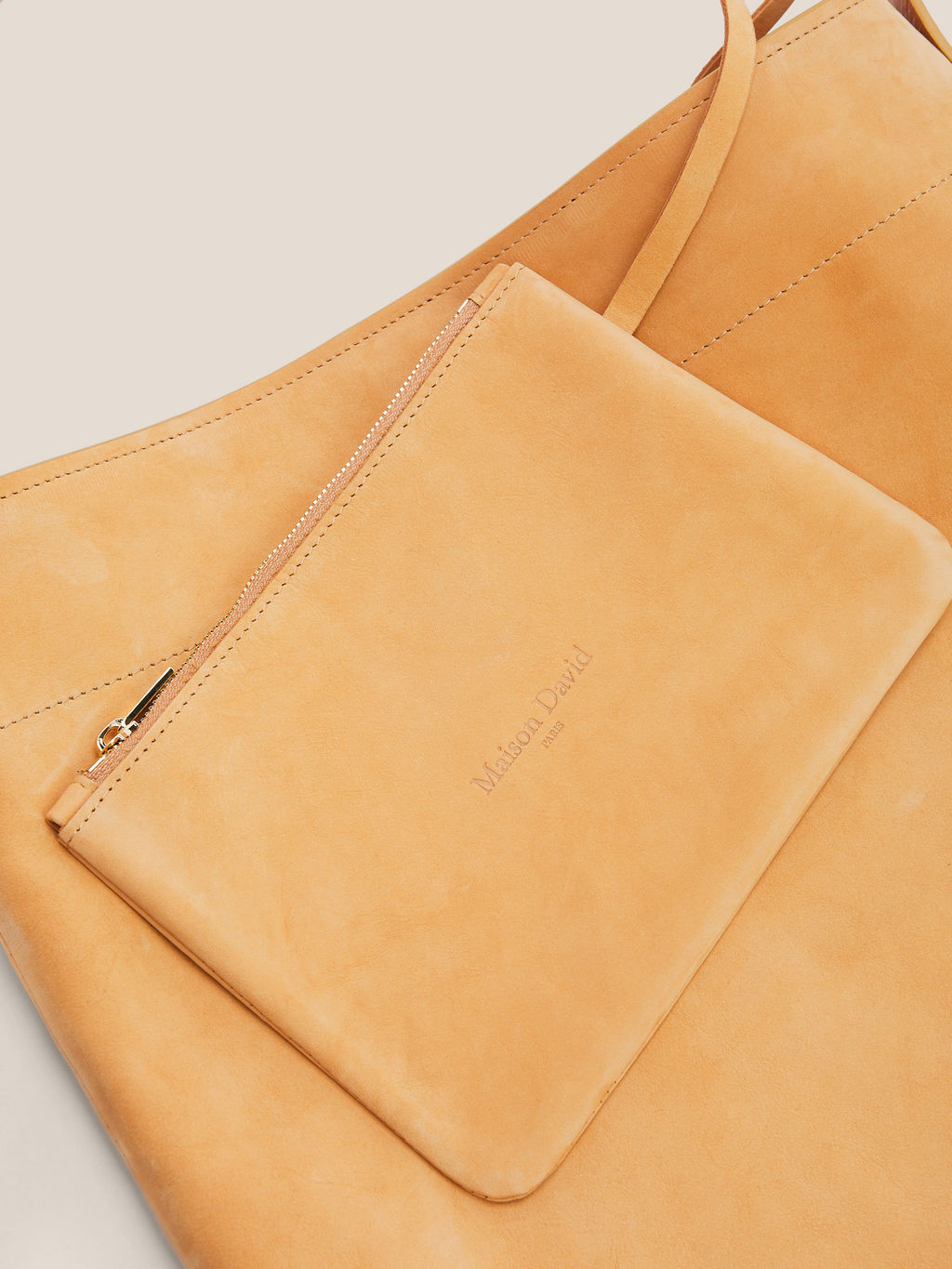 Женский шоппер MAISON DAVID CAROL Артикул 4646776, песочно-бежевый  фото 3