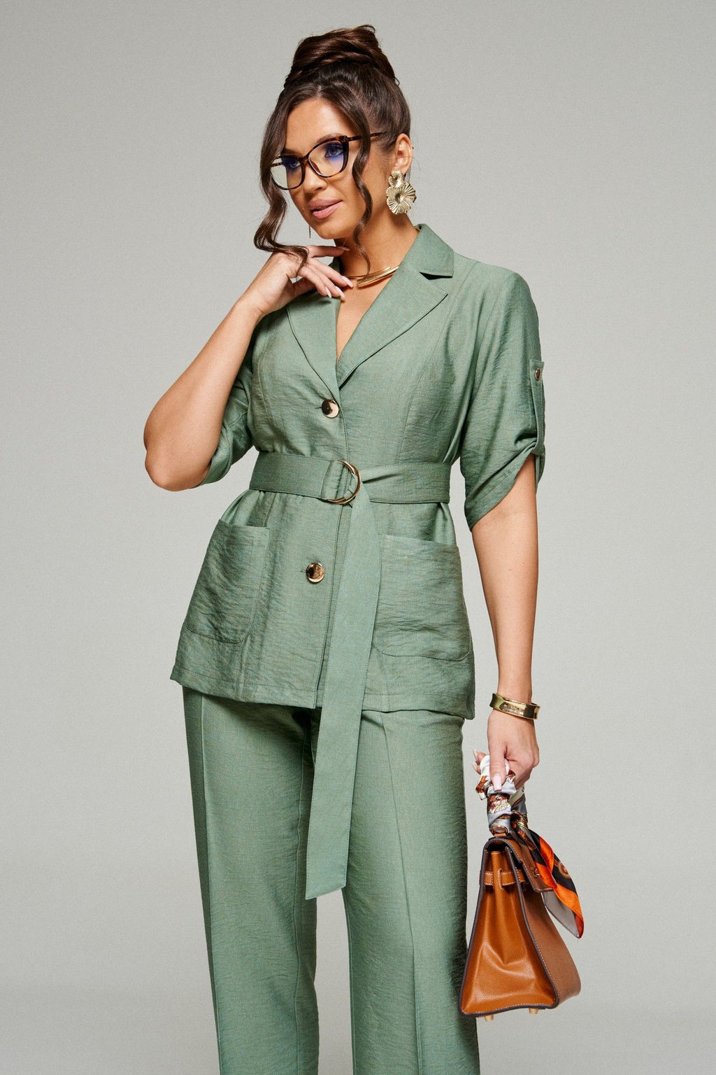 Костюм 6333 хаки, Брюки, Жакет - Beautiful and free фото 5